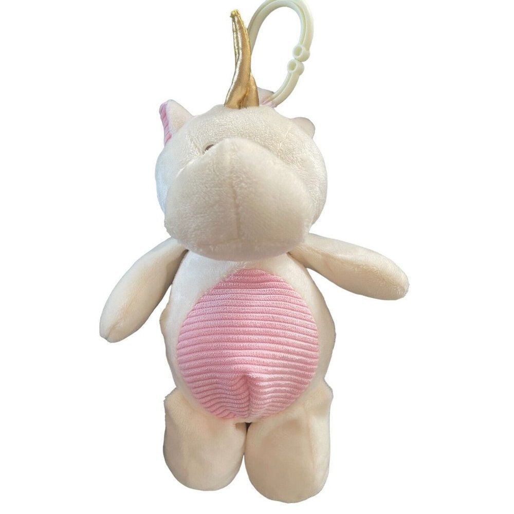 Kelly‎ Toy Stuffed/Plush Unicorn w/Rattle Cream/Pink Crib Hanging Toy Sewn Eyes